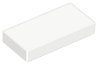 White Tile 1 x 2 with Groove