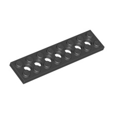Black Technic, Plate 2 x 8 with 7 Holes