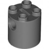 Dark Bluish Gray Brick, Round 2 x 2 x 2 Robot Body - with Bottom Axle Holder x Shape + Orientation
