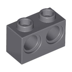 Dark Bluish Gray Technic, Brick 1 x 2 with Holes
