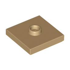 Dark Tan Plate, Modified 2 x 2 with Groove and 1 Stud in Center (Jumper)