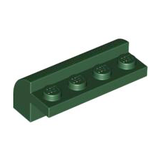 Dark Green Slope, Curved 2 x 4 x 1 1/3 with Four Recessed Studs