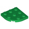 Green Plate, Round Corner 3 x 3