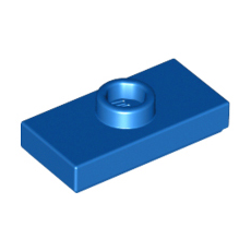 Blue Plate, Modified 1 x 2 with 1 Stud with Groove and Bottom Stud Holder (Jumper)