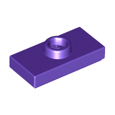 Dark Purple Plate, Modified 1 x 2 with 1 Stud with Groove and Bottom Stud Holder (Jumper)