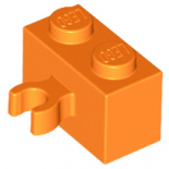 Orange Brick, Modified 1 x 2 with Vertical Clip (thick open O clip)