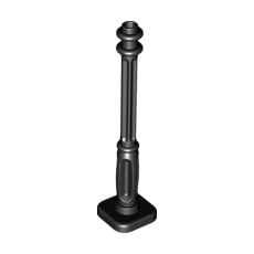Black Lamp Post, 2 x 2 x 7 with 4 Base Flutes