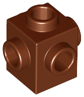 Reddish Brown Brick, Modified 1 x 1 with Studs on 4 Sides