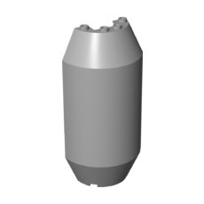 Light Bluish Gray Cylinder Half 3 x 6 x 10 with 1 x 2 Cutout