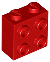 Red Brick, Modified 1 x 2 x 1 2/3 with Studs on 1 Side