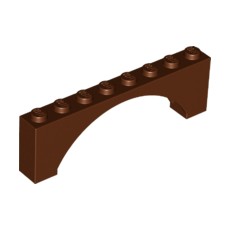 Reddish Brown Brick, Arch 1 x 8 x 2 Raised Arch