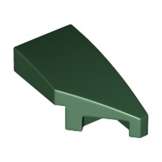 Dark Green Wedge 2 x 1 with Stud Notch Right